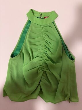 Staud Green Halter Neck Tank Top